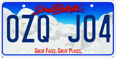 SD license plate 0ZQJ04
