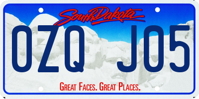 SD license plate 0ZQJ05