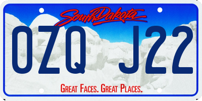 SD license plate 0ZQJ22