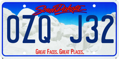 SD license plate 0ZQJ32