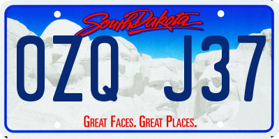 SD license plate 0ZQJ37