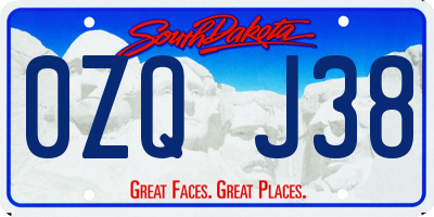 SD license plate 0ZQJ38