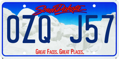 SD license plate 0ZQJ57