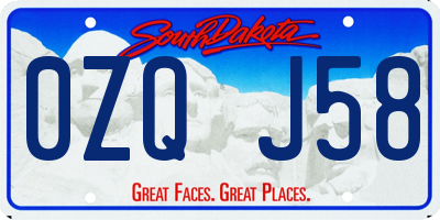 SD license plate 0ZQJ58