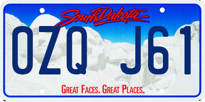 SD license plate 0ZQJ61