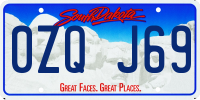 SD license plate 0ZQJ69