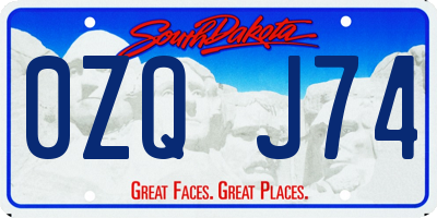 SD license plate 0ZQJ74