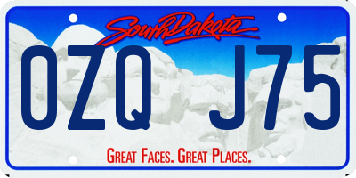 SD license plate 0ZQJ75