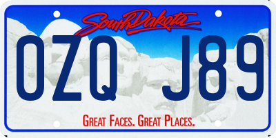 SD license plate 0ZQJ89