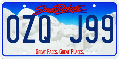 SD license plate 0ZQJ99