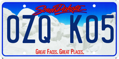 SD license plate 0ZQK05