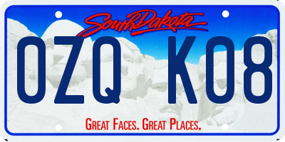 SD license plate 0ZQK08
