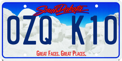 SD license plate 0ZQK10