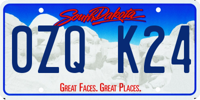 SD license plate 0ZQK24
