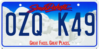 SD license plate 0ZQK49