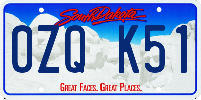 SD license plate 0ZQK51