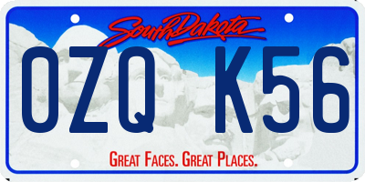 SD license plate 0ZQK56