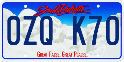 SD license plate 0ZQK70