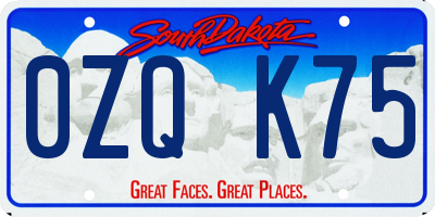 SD license plate 0ZQK75