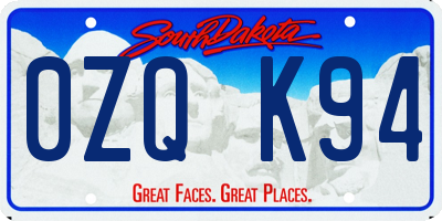SD license plate 0ZQK94