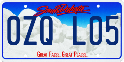 SD license plate 0ZQL05