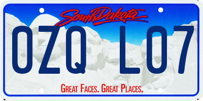 SD license plate 0ZQL07