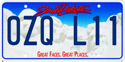 SD license plate 0ZQL11