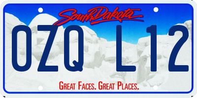SD license plate 0ZQL12