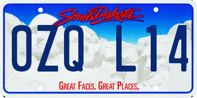 SD license plate 0ZQL14