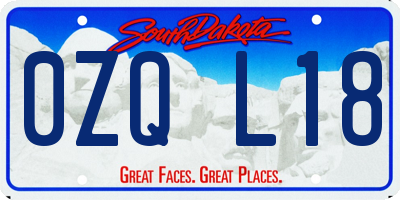 SD license plate 0ZQL18