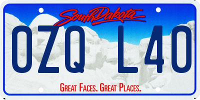 SD license plate 0ZQL40