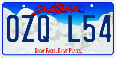 SD license plate 0ZQL54