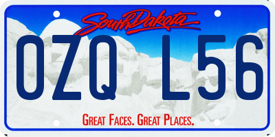 SD license plate 0ZQL56