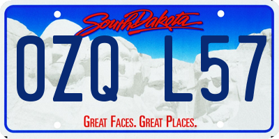 SD license plate 0ZQL57