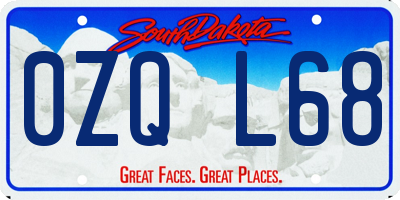 SD license plate 0ZQL68