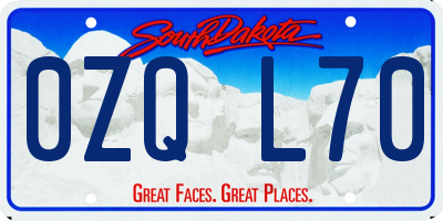 SD license plate 0ZQL70