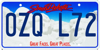 SD license plate 0ZQL72