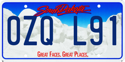 SD license plate 0ZQL91