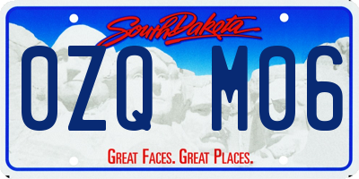SD license plate 0ZQM06