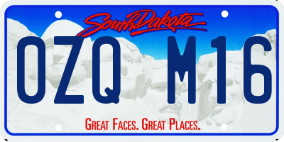 SD license plate 0ZQM16