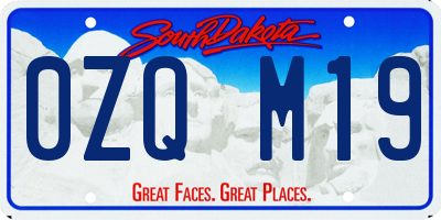 SD license plate 0ZQM19