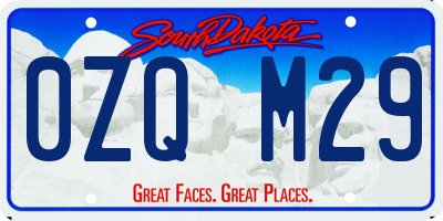 SD license plate 0ZQM29