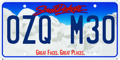 SD license plate 0ZQM30