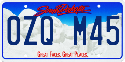 SD license plate 0ZQM45