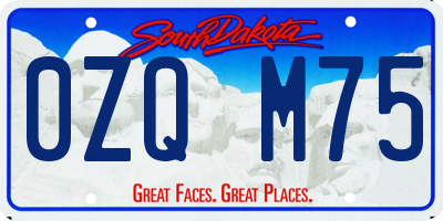 SD license plate 0ZQM75