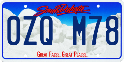 SD license plate 0ZQM78