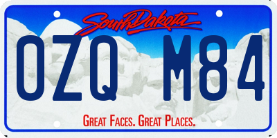 SD license plate 0ZQM84