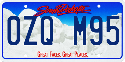 SD license plate 0ZQM95