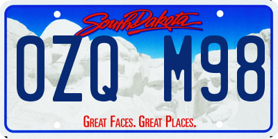 SD license plate 0ZQM98
