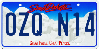 SD license plate 0ZQN14